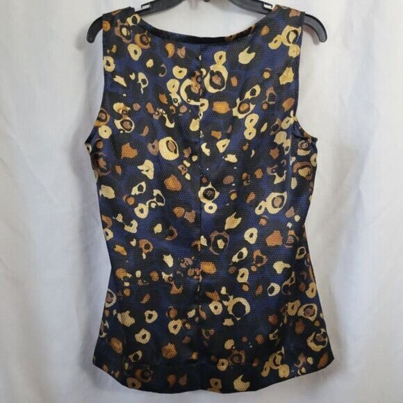 Apt. 9 Dressy Tank Top Sleeveless Metallic XL print fancy Summer Scoop Neck EUC - Picture 5 of 10